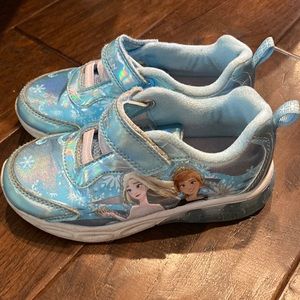 Frozen light up sneakers. Little girls size 10, used condition with lots of life
